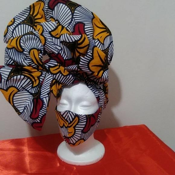 🔥Sale Stunning Ankara fabric headwrap and facema… - Picture 3 of 9